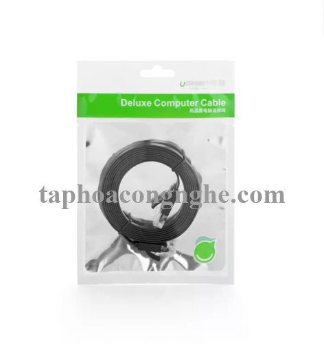 Ugreen 11234 0.5M màu Đen Cáp mạng LAN CAT6 UPT cáp dẹp NW104 30011234